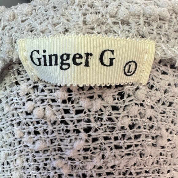 Ginger G Womens Size Large Light Beige Textured Knit Sweater Long Sleeve - Picture 6 of 8